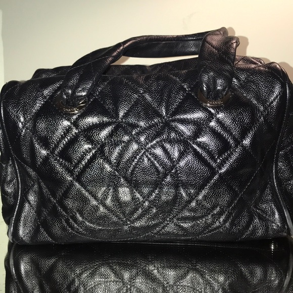 💰MARKDOWN: AUTH CHANEL Black Quilted Bowler Bag - Picture 3 of 10